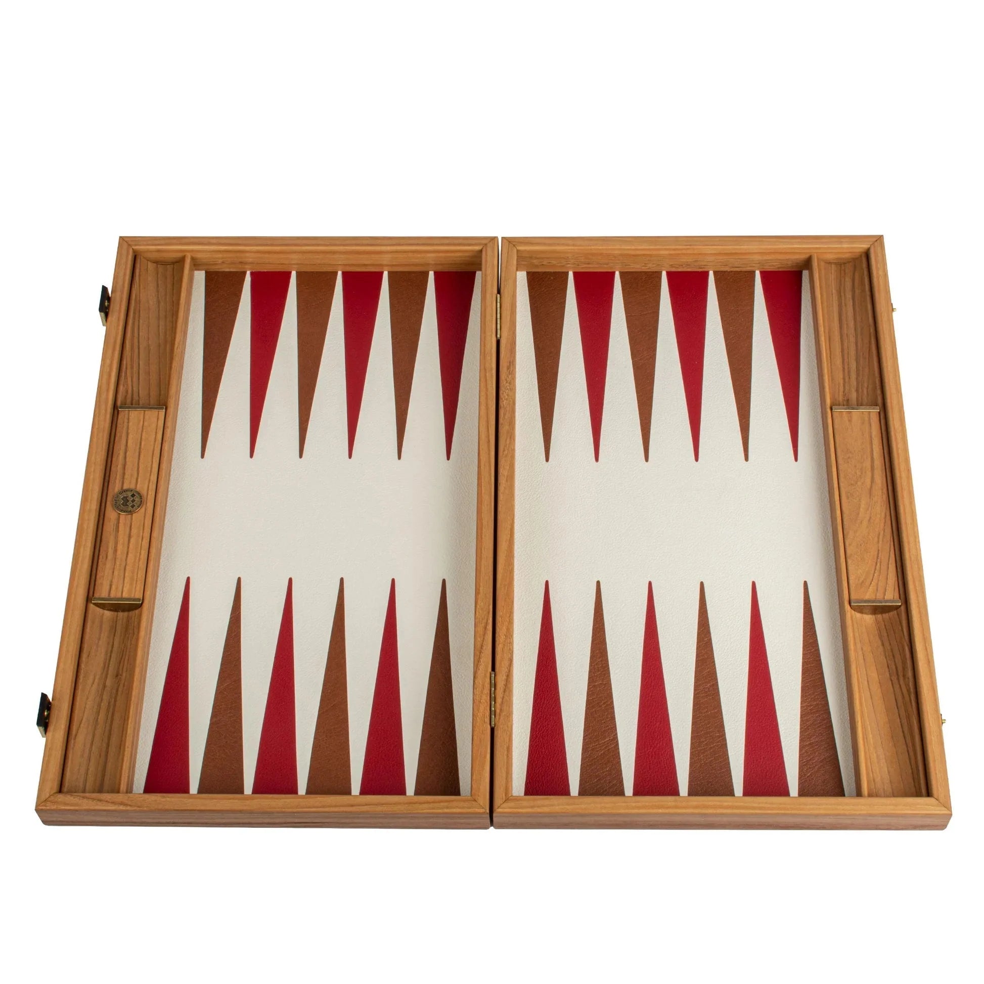Manopoulos Raspberry Leather-Marquetry Backgammon