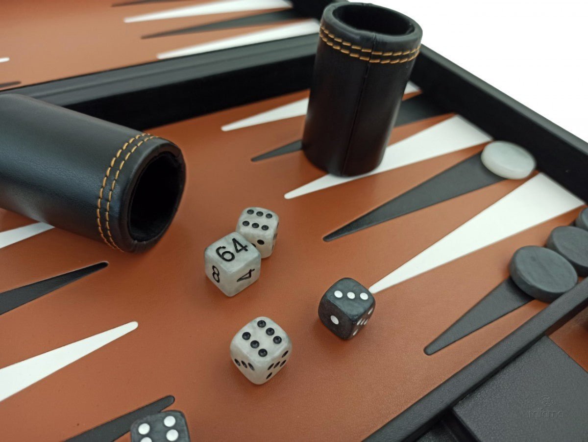 Marquetry Faux Leather Backgammon Case