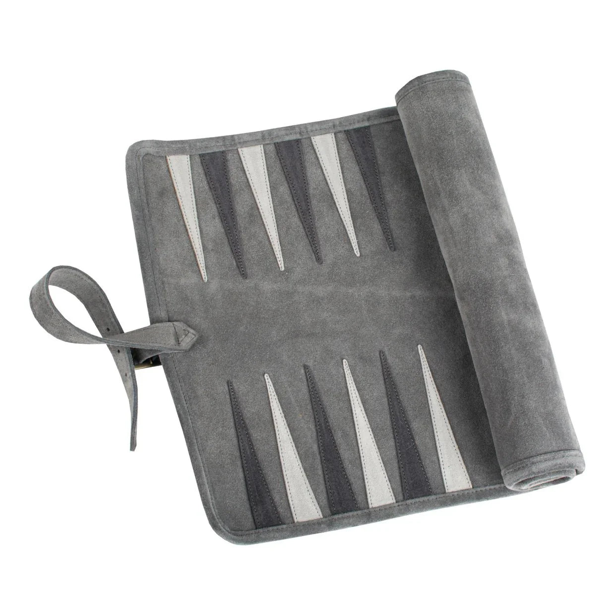 Rollable Genuine Leather Travel Backgammon