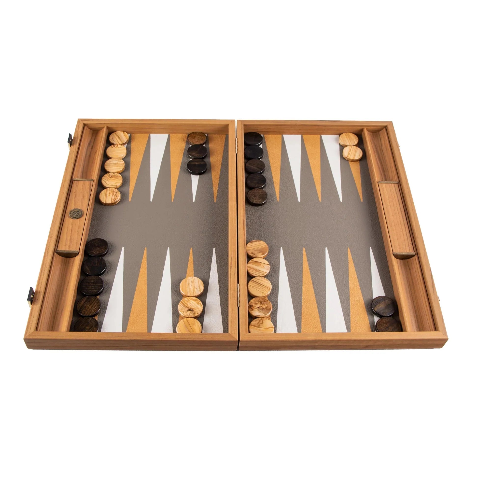 Manopoulos Ostrich-Embossed Leather Backgammon