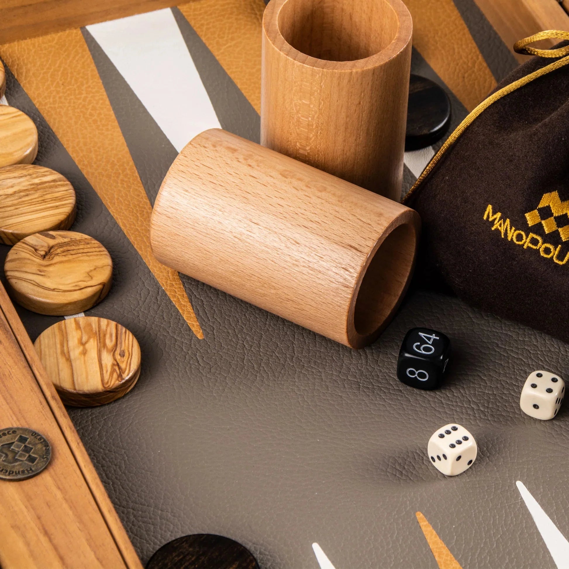 Manopoulos Ostrich-Embossed Leather Backgammon