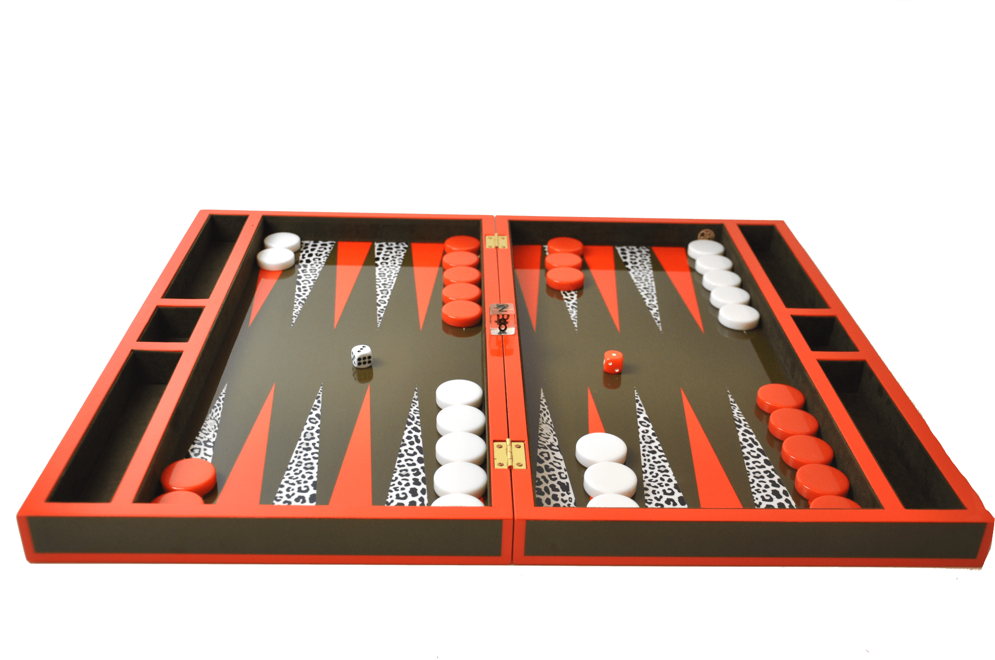 Luxury Lacquered Wood Backgammon - Leopard Finish